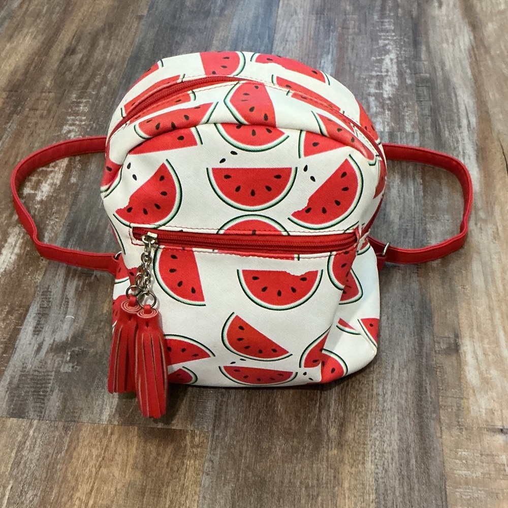 Chic Watermelon Pattern Backpack With Red Accents - image 1